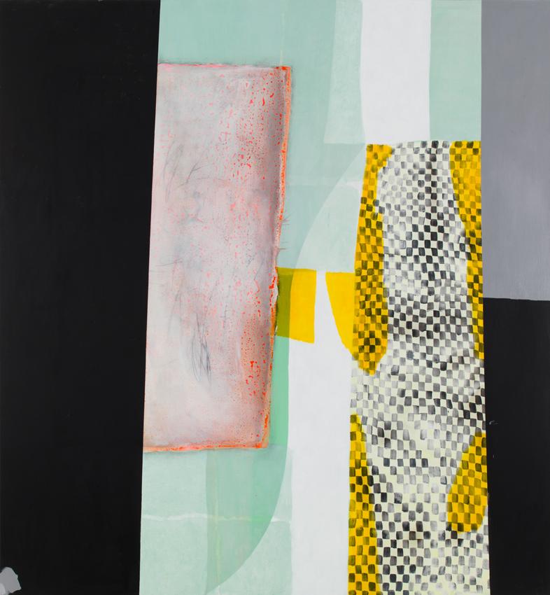 Charline von Heyl. Moky. 2013. Oil and acrylic on canvas.  82 × 76 in. Courtesy the artist and Petzel, New York. 